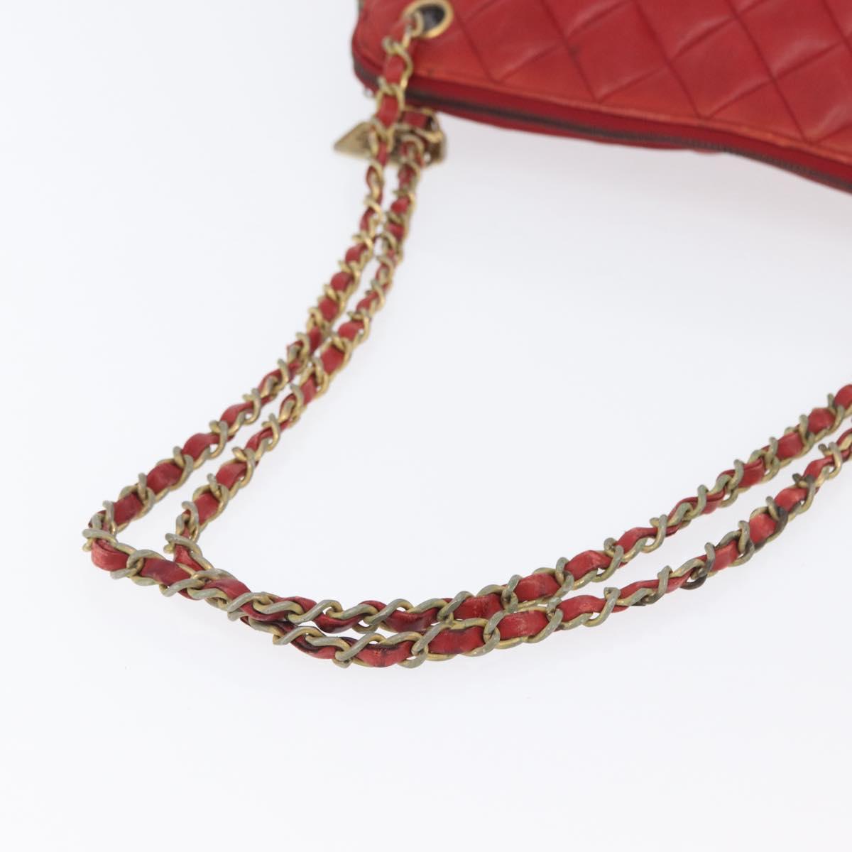 CHANEL Matelasse Chain Shoulder Bag Leather Red Gold CC Auth 169739 - Jerrillo image 7