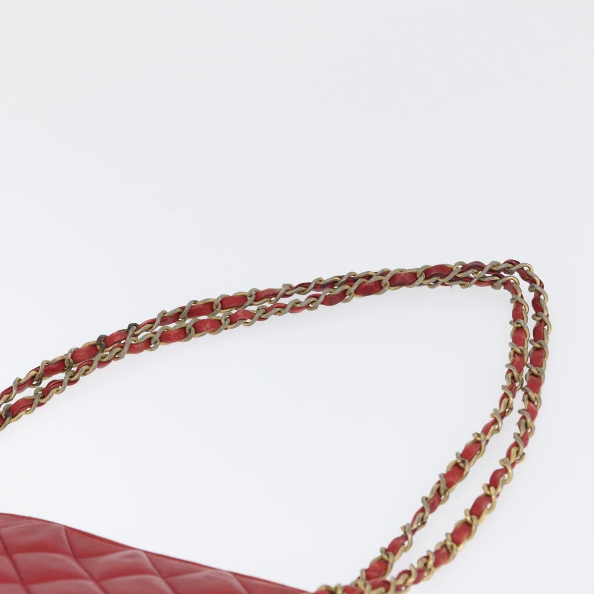 CHANEL Matelasse Chain Shoulder Bag Leather Red Gold CC Auth 169739 - Jerrillo image 8