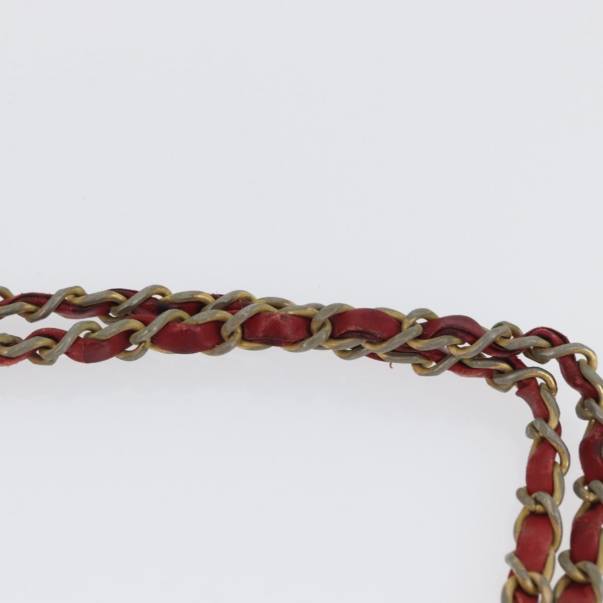 CHANEL Matelasse Chain Shoulder Bag Leather Red Gold CC Auth 169739 - Jerrillo image 9