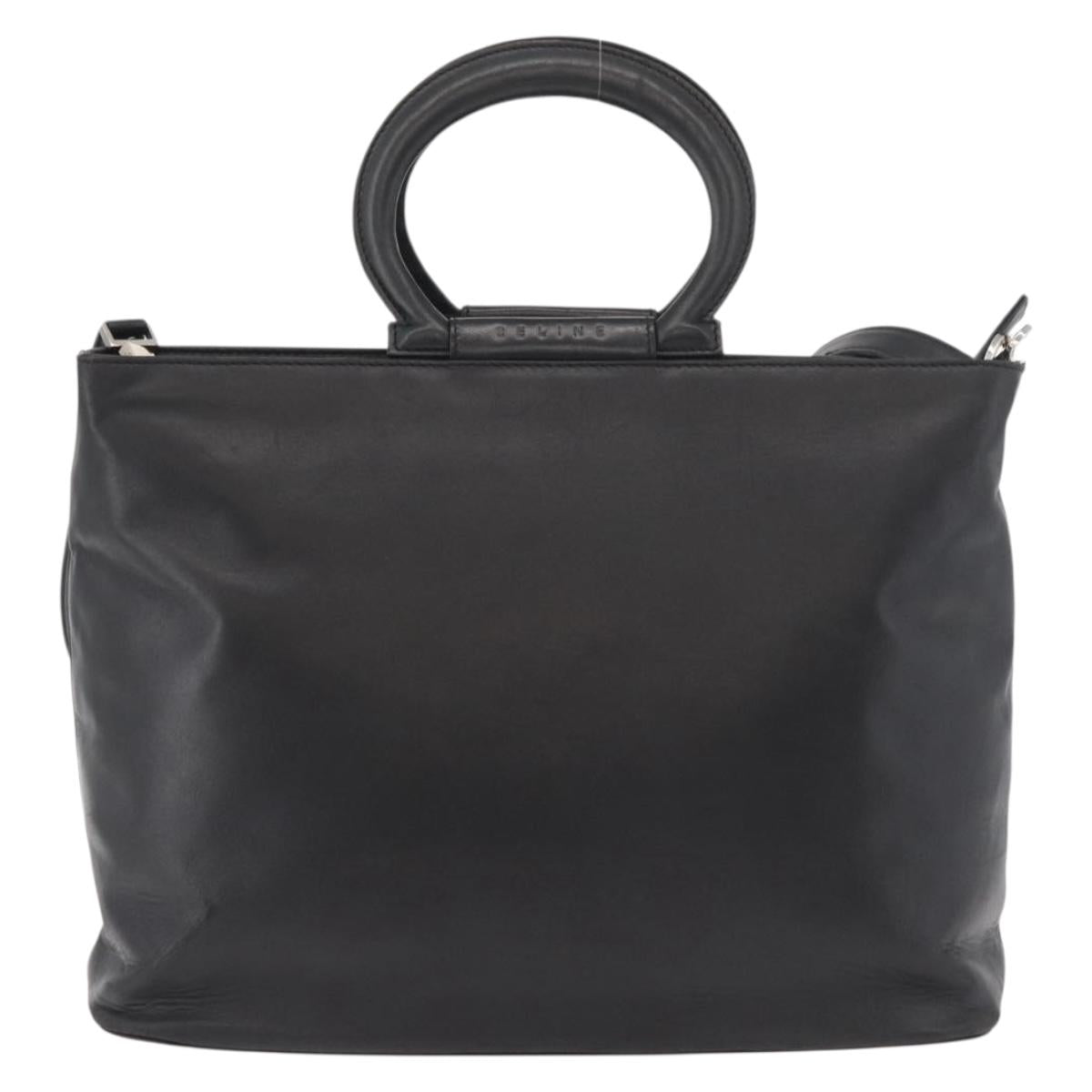 CELINE Hand Bag Leather 2way Black Gold Auth 171255A - Jerrillo image 2