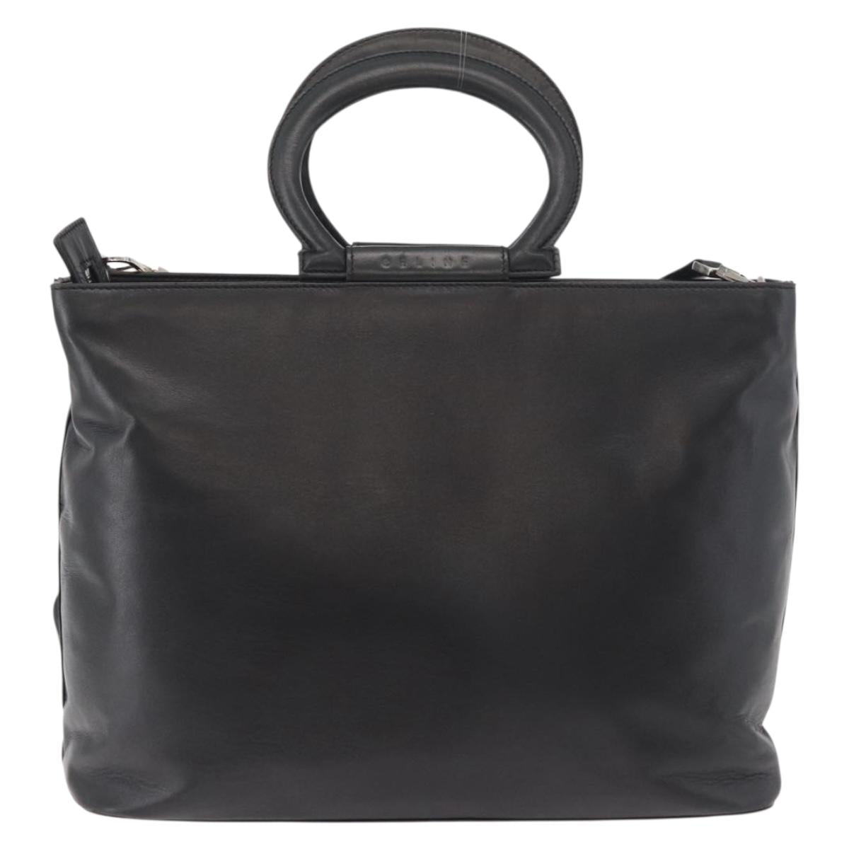 CELINE Hand Bag Leather 2way Black Gold Auth 171255A - Jerrillo image 3