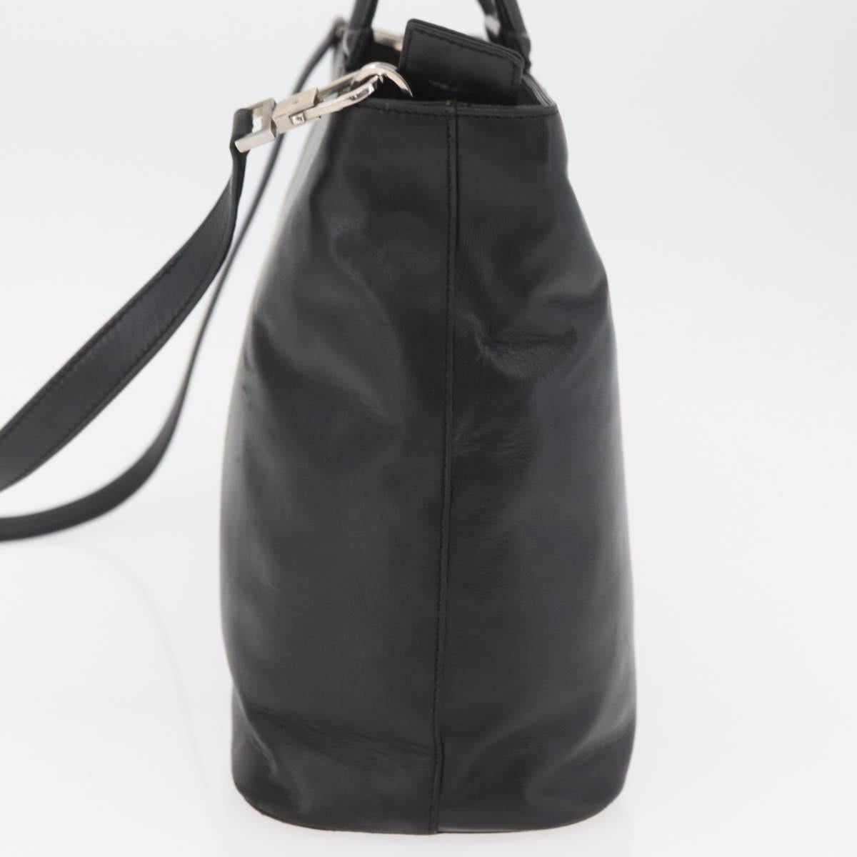 CELINE Hand Bag Leather 2way Black Gold Auth 171255A - Jerrillo image 4