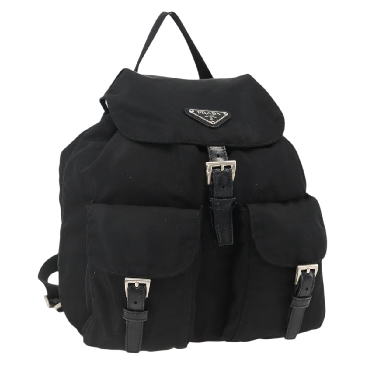 PRADA Backpack Nylon Black Silver Auth 173833 - Jerrillo