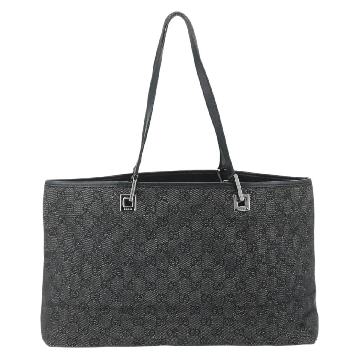 GUCCI GG Canvas Tote Bag Black Silver 36173 1705 Auth 176032 - Jerrillo image 2