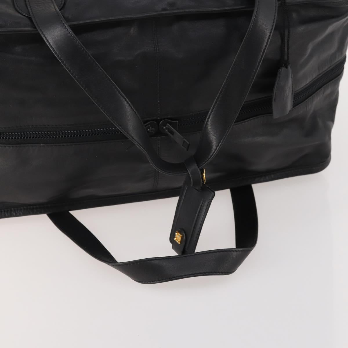 LOEWE Anagram Boston Bag Leather Black Gold Auth 176423 - Jerrillo image 7