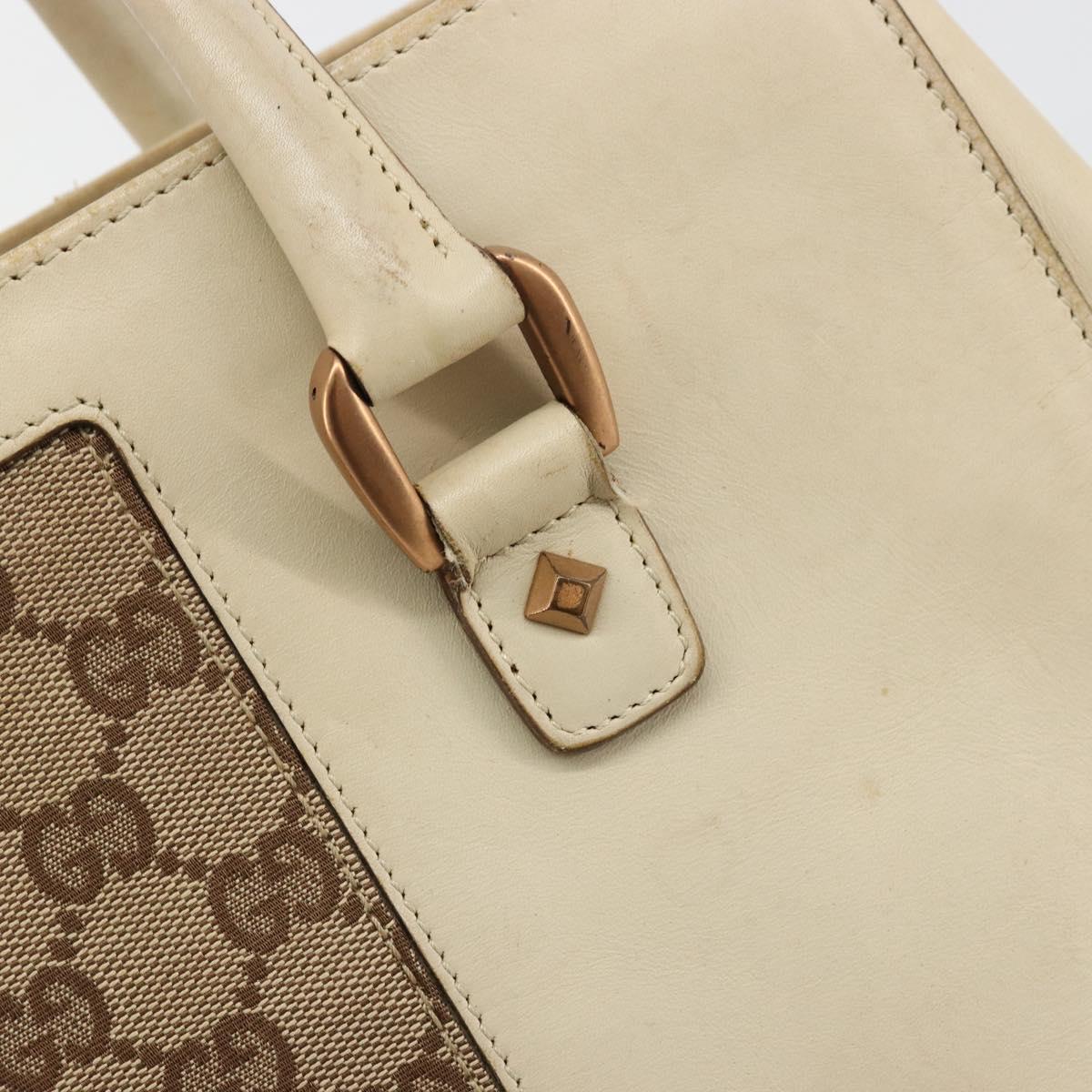 GUCCI GG Canvas Hand Bag Leather Beige Gold 120895 Auth 177265 - Jerrillo image 10