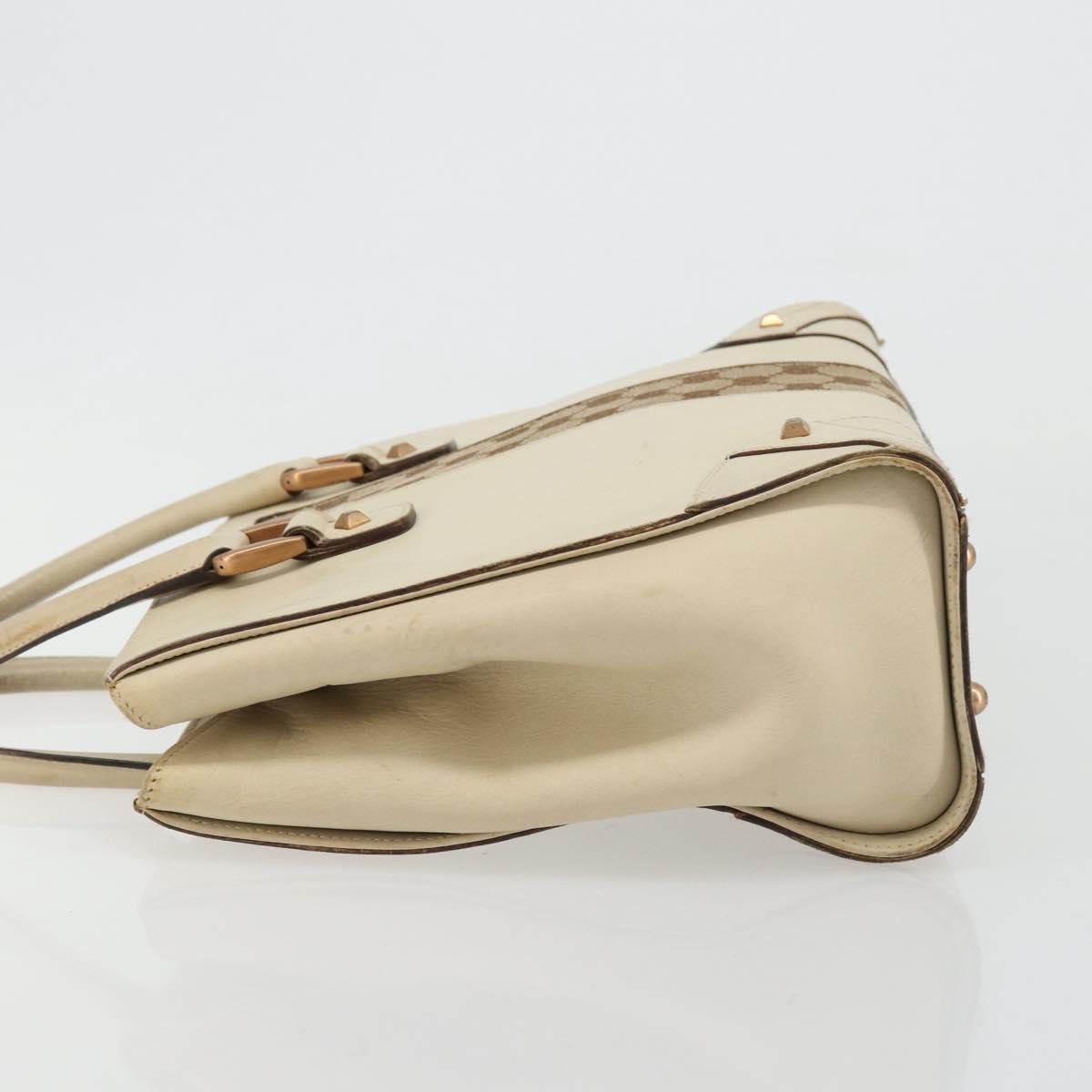 GUCCI GG Canvas Hand Bag Leather Beige Gold 120895 Auth 177265 - Jerrillo image 4