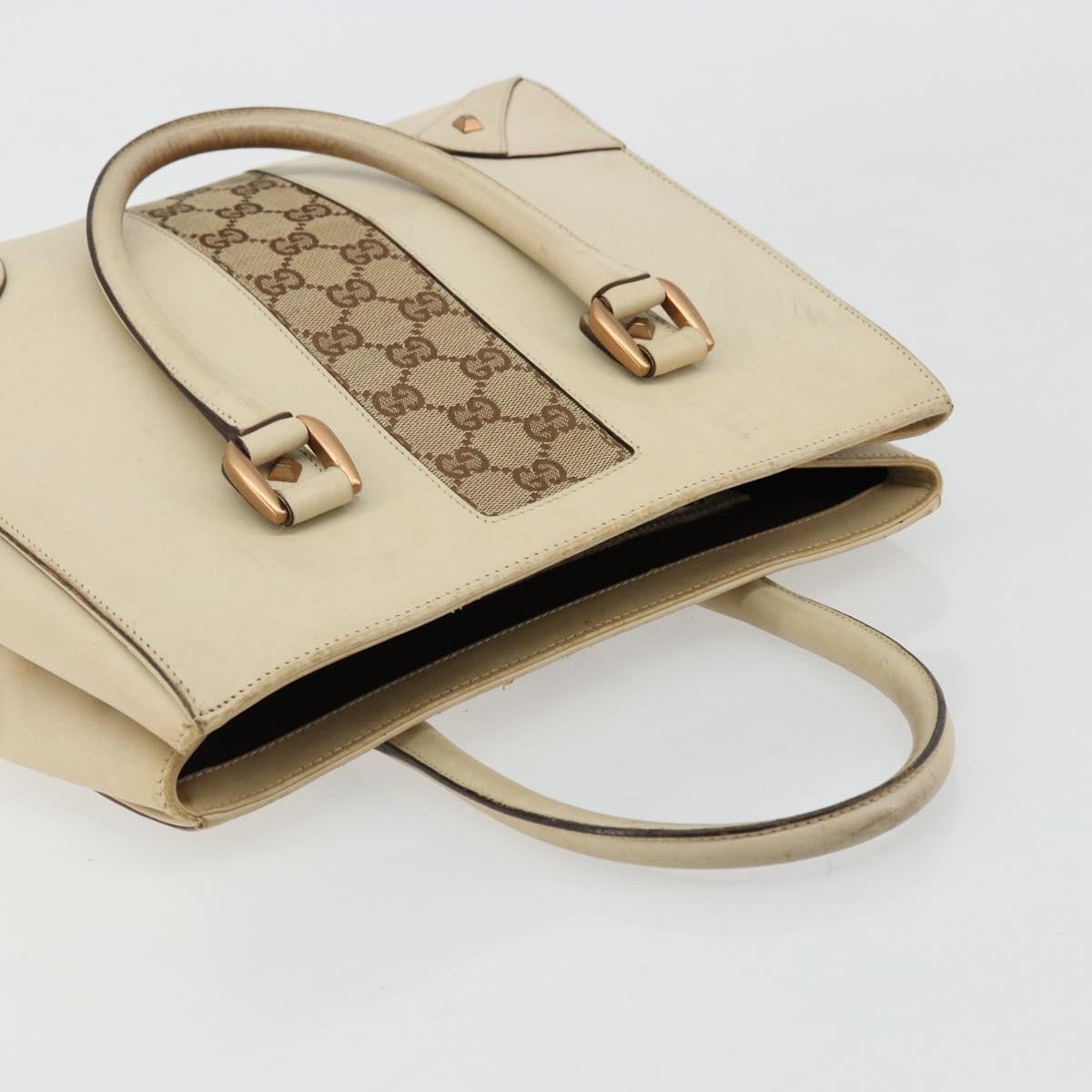GUCCI GG Canvas Hand Bag Leather Beige Gold 120895 Auth 177265 - Jerrillo image 6