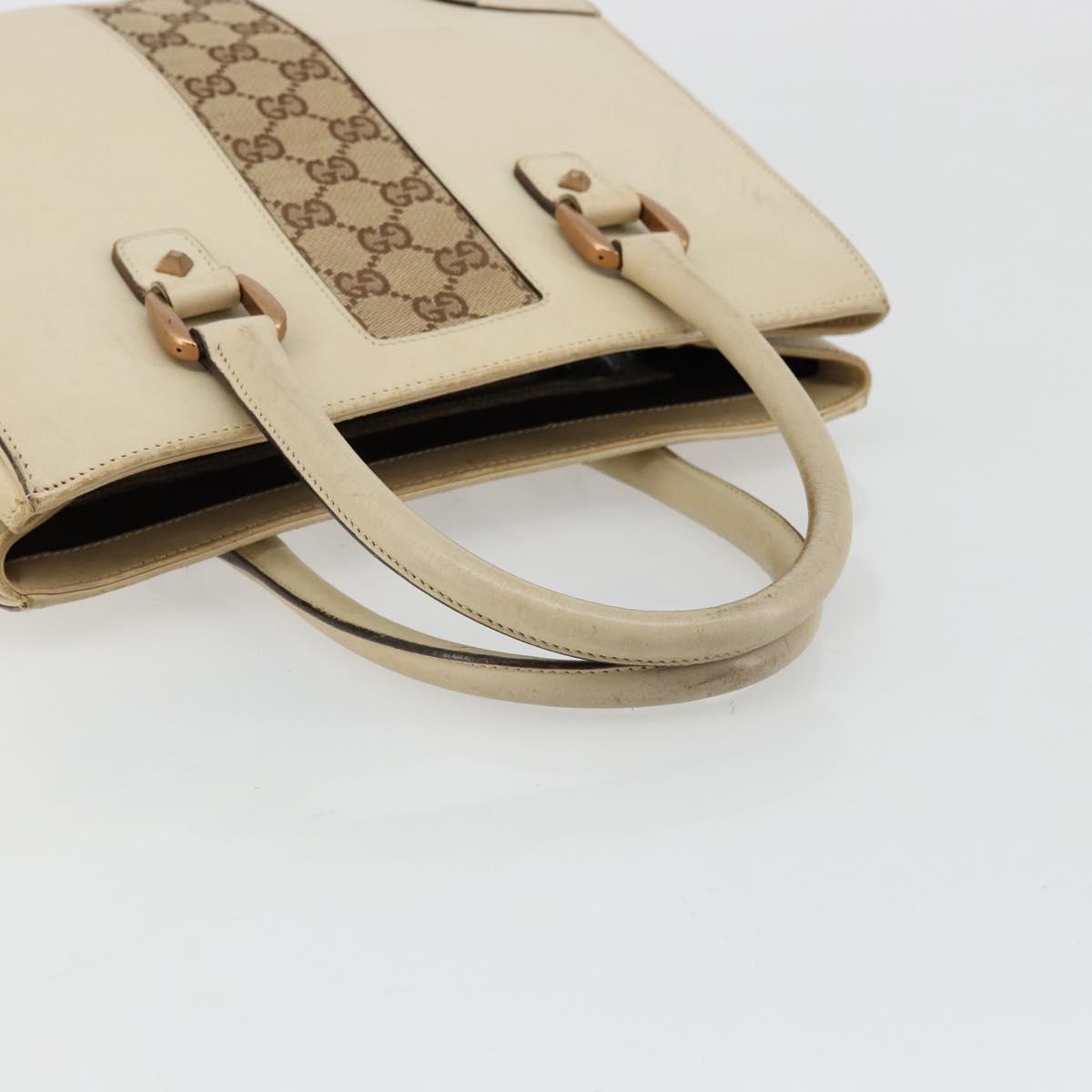 GUCCI GG Canvas Hand Bag Leather Beige Gold 120895 Auth 177265 - Jerrillo image 7