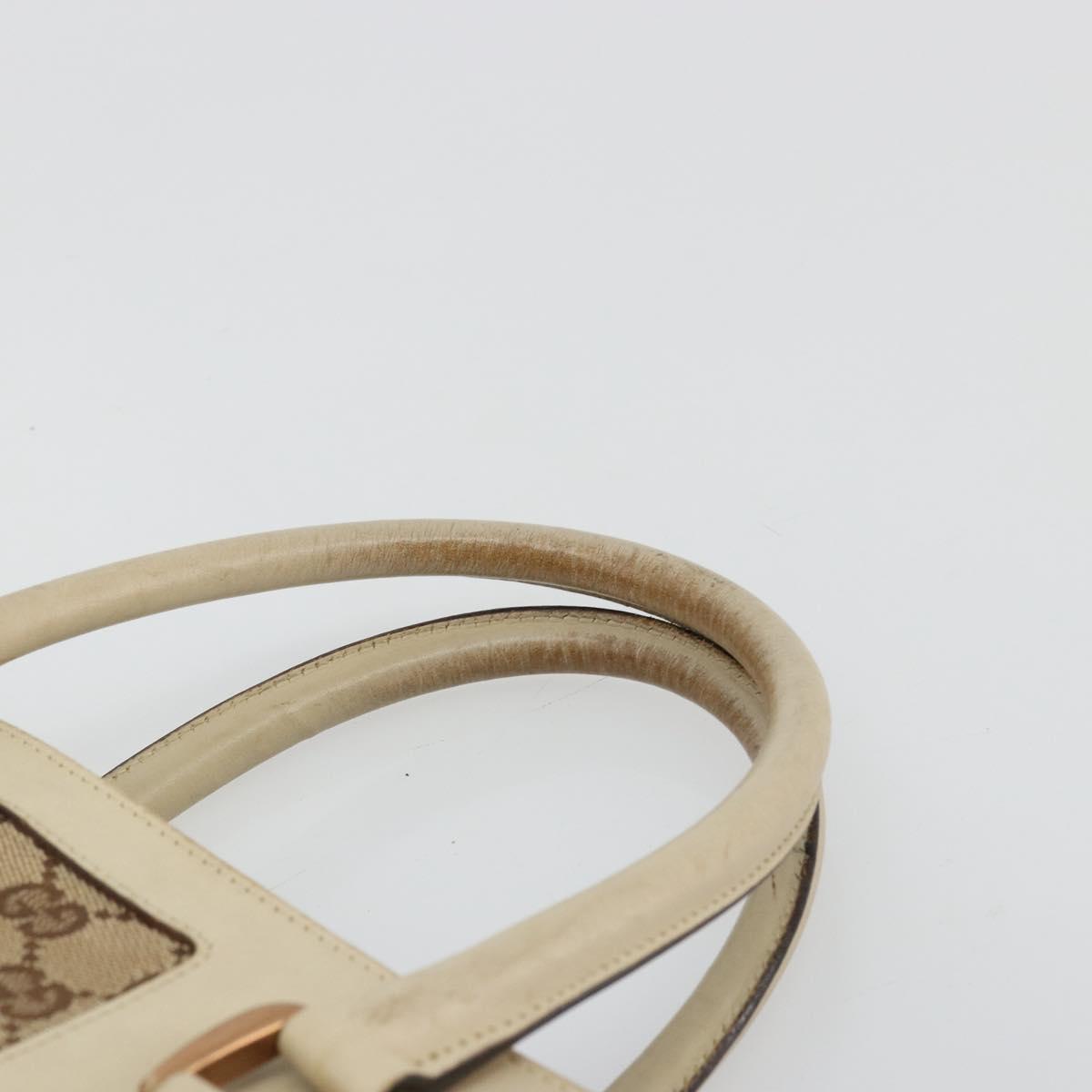 GUCCI GG Canvas Hand Bag Leather Beige Gold 120895 Auth 177265 - Jerrillo image 8