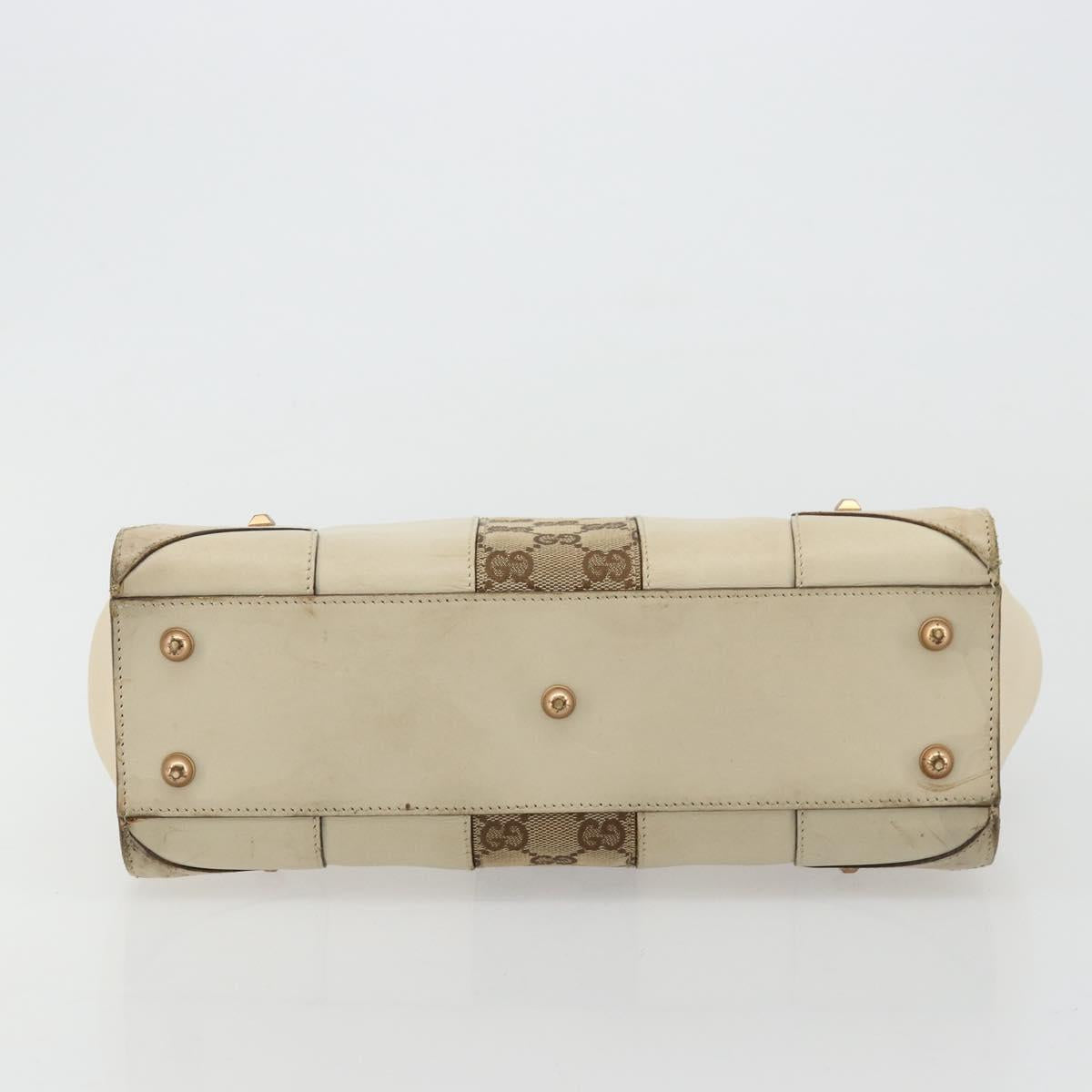 GUCCI GG Canvas Hand Bag Leather Beige Gold 120895 Auth 177265 - Jerrillo image 5