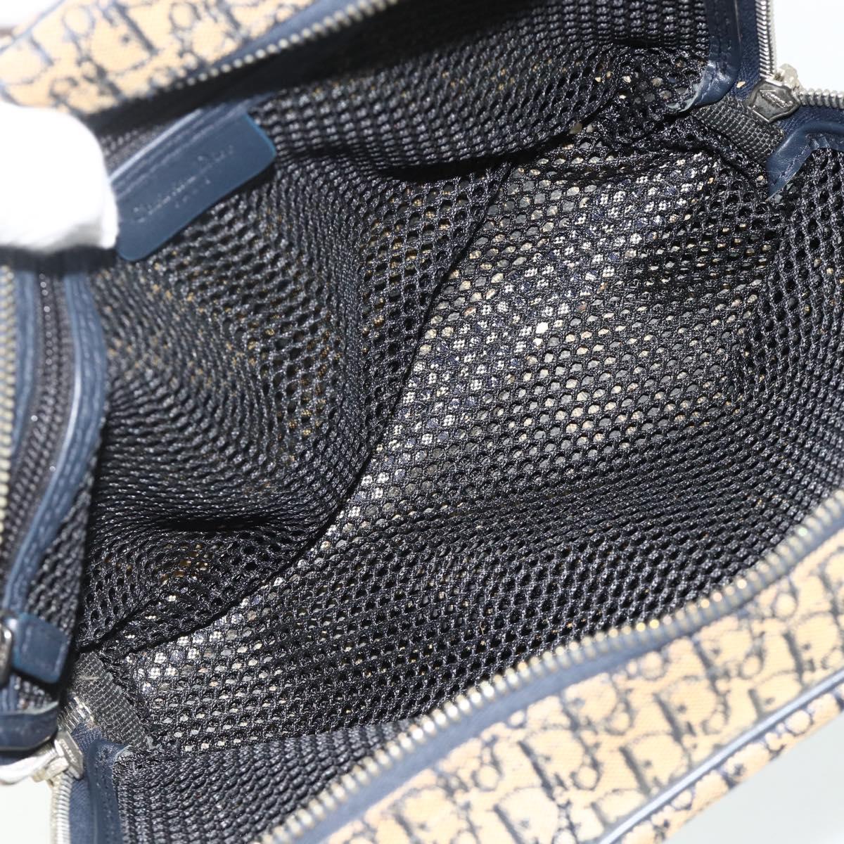 Borsa a mano Christian Dior Trotter in tela, blu navy e argento, autentica 178116 - Jerrillo image 10