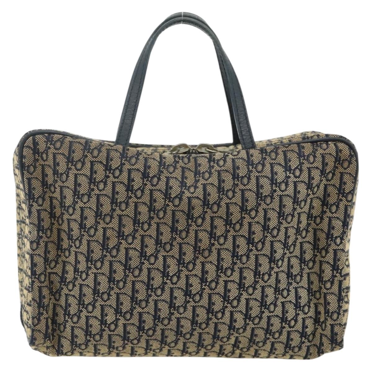 Borsa a mano Christian Dior Trotter in tela, blu navy e argento, autentica 178116 - Jerrillo image 2