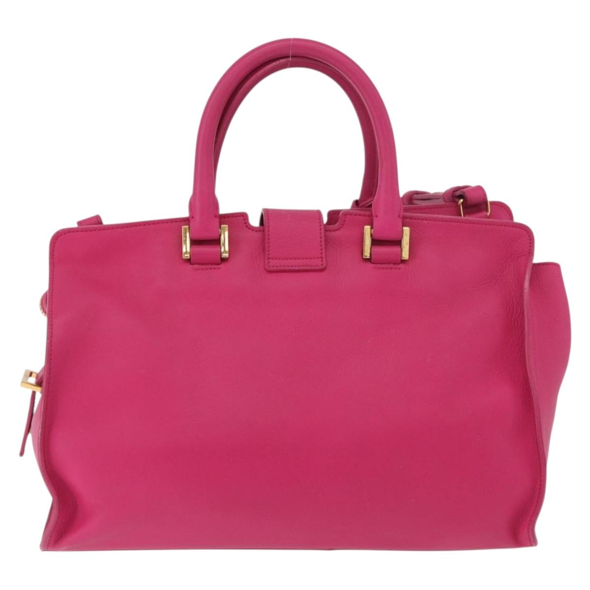 SAINT LAURENT Petit Cabas Hand Bag Leather 2way Pink Gold Auth 178276A - Jerrillo image 2