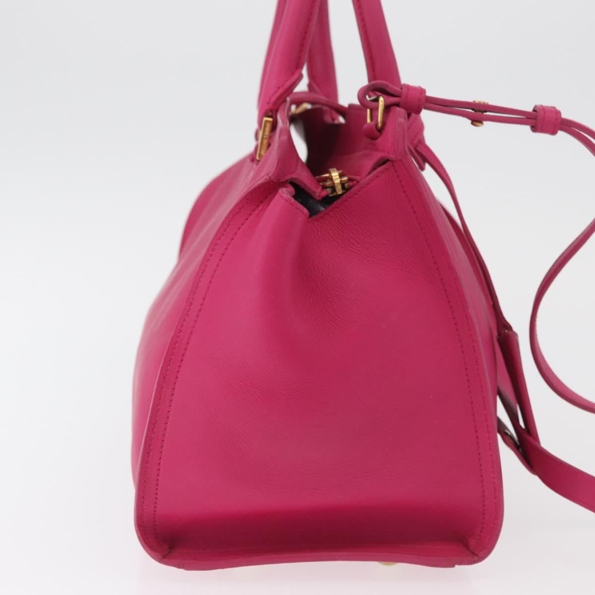 SAINT LAURENT Petit Cabas Hand Bag Leather 2way Pink Gold Auth 178276A - Jerrillo image 4