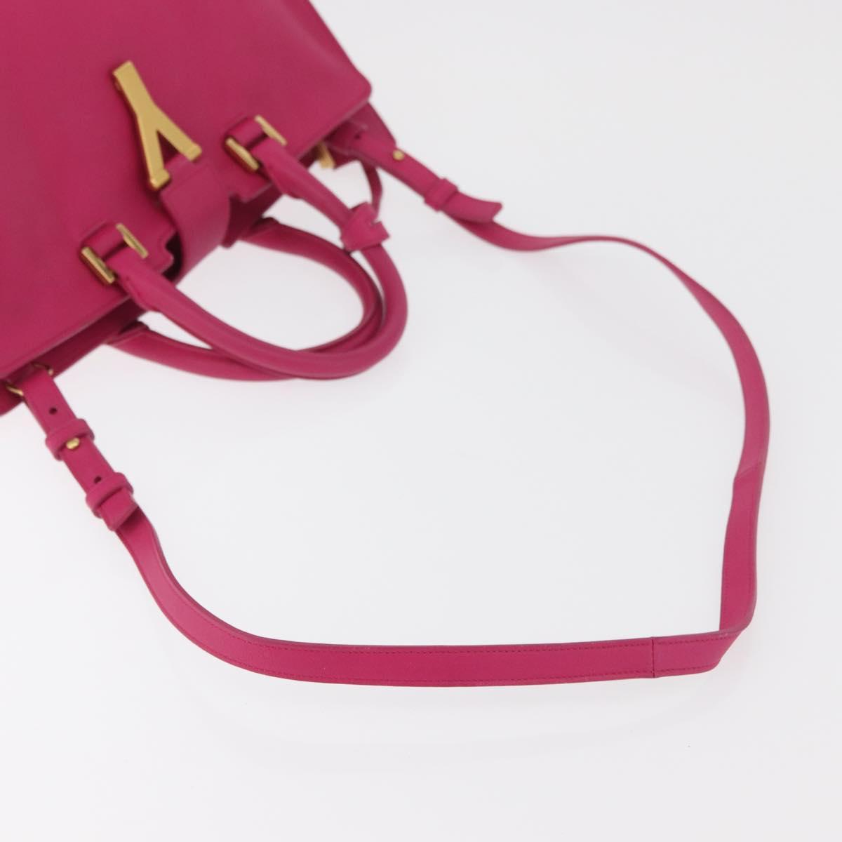 SAINT LAURENT Petit Cabas Hand Bag Leather 2way Pink Gold Auth 178276A - Jerrillo image 8