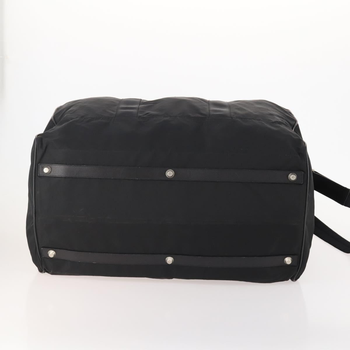 PRADA Boston Bag Nylon 2way Black Silver Auth 178374 - Jerrillo image 5