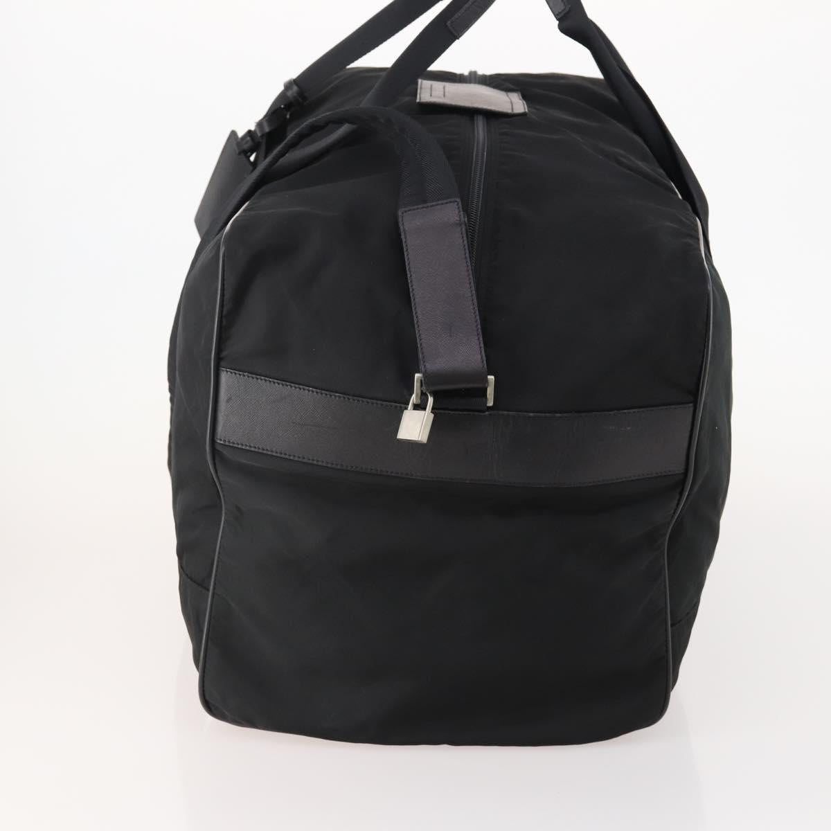 PRADA Boston Bag Nylon 2way Black Silver Auth 178374 - Jerrillo image 3