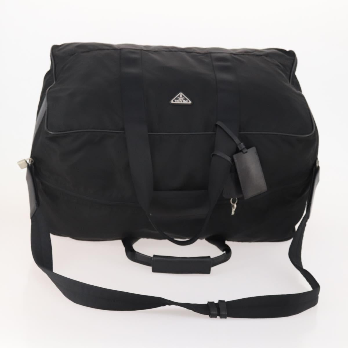 PRADA Boston Bag Nylon 2way Black Silver Auth 178374 - Jerrillo image 7