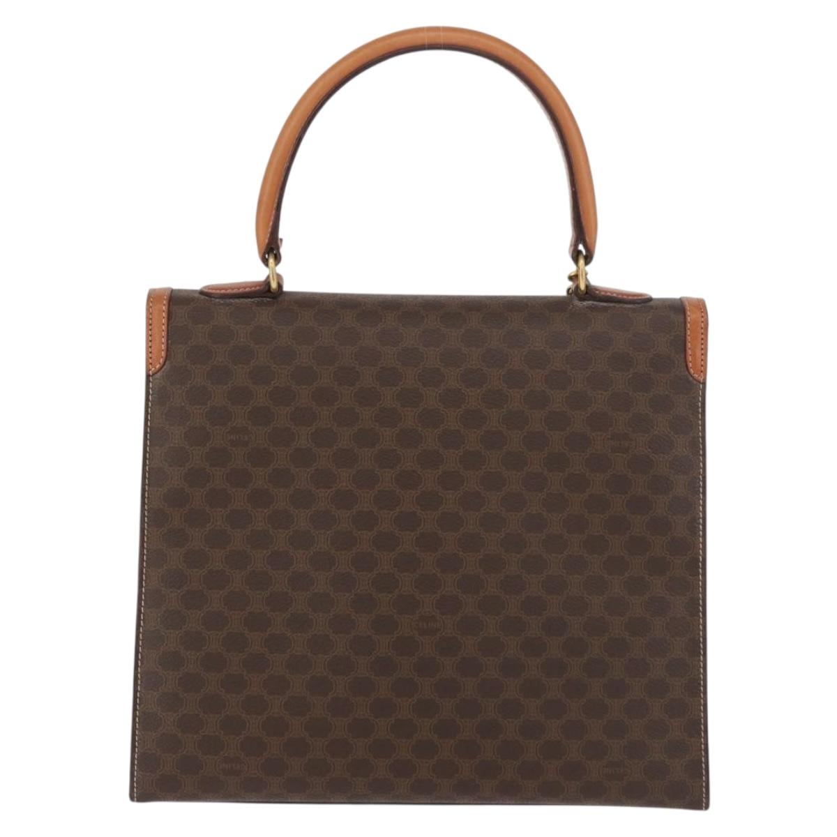CELINE Macadam Canvas Hand Bag PVC Leather Brown Gold Auth 178653A - Jerrillo image 2