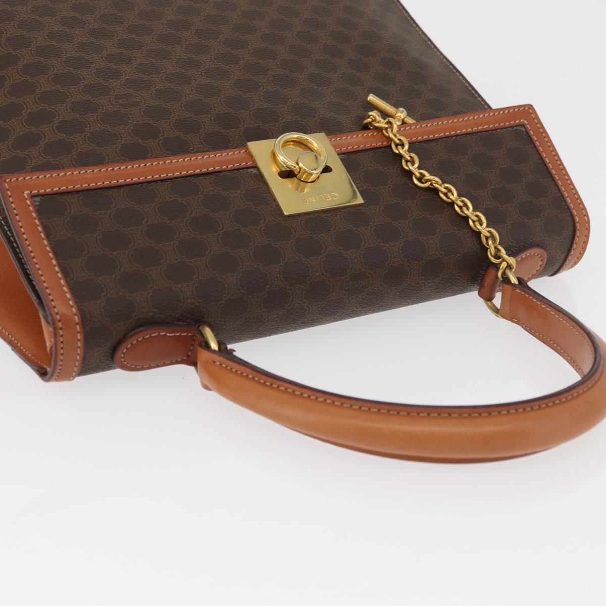 CELINE Macadam Canvas Hand Bag PVC Leather Brown Gold Auth 178653A - Jerrillo image 6