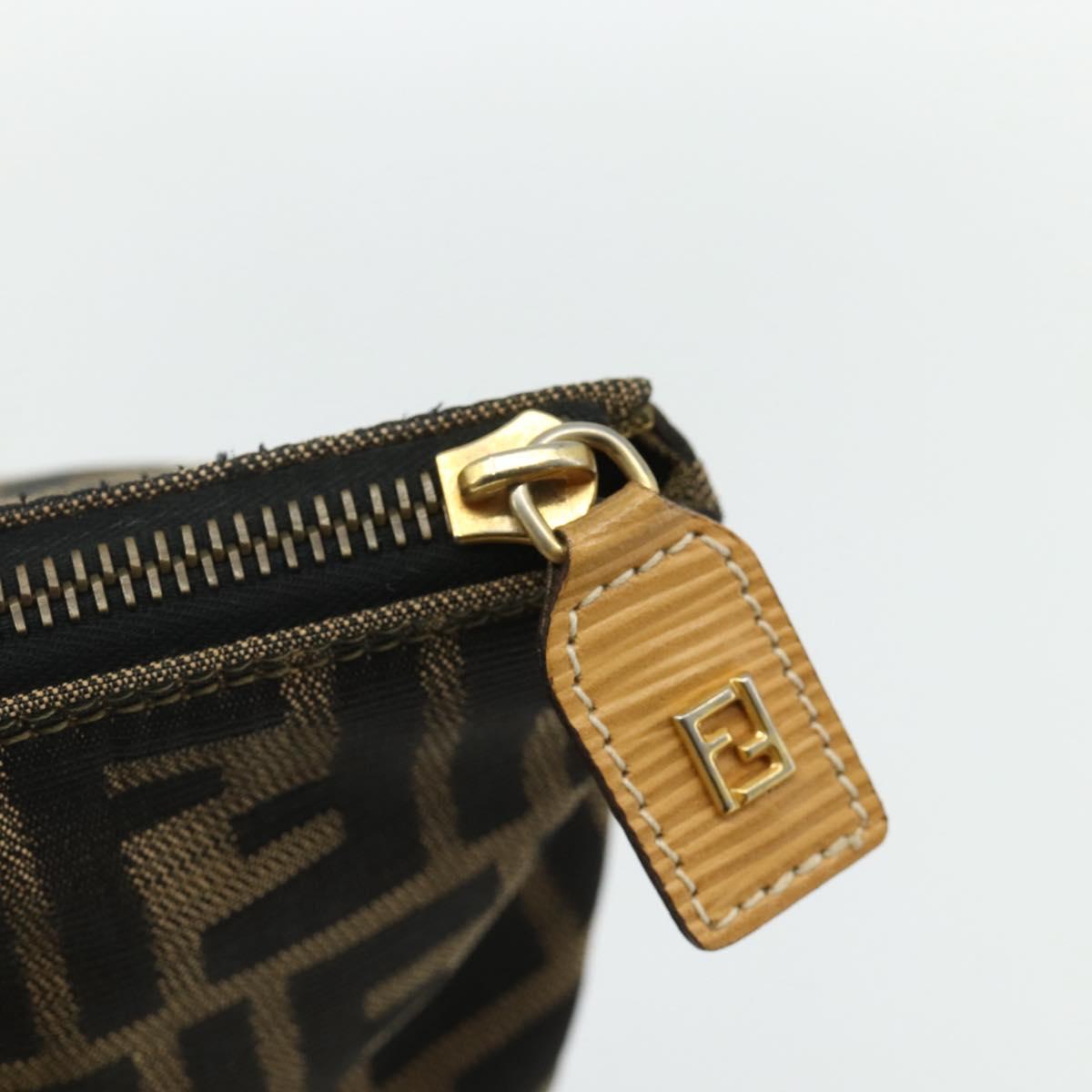 FENDI Zucca Canvas Hand Bag Black Brown Auth 178688A - Jerrillo image 9