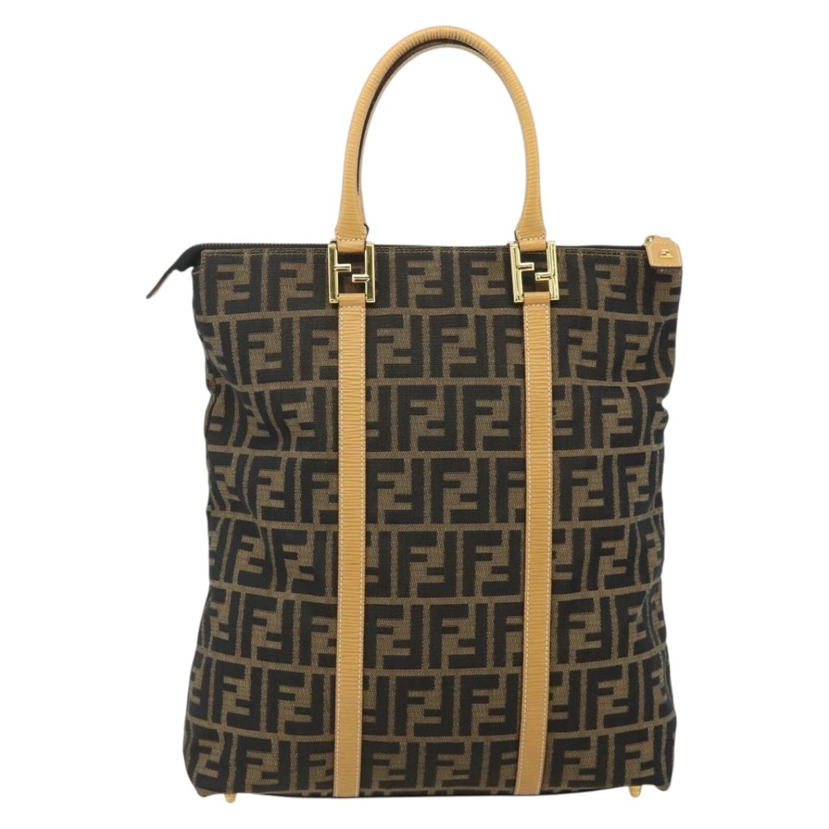 FENDI Zucca Canvas Hand Bag Black Brown Auth 178688A - Jerrillo image 2
