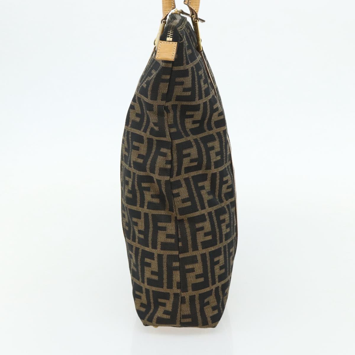 FENDI Zucca Canvas Hand Bag Black Brown Auth 178688A - Jerrillo image 4
