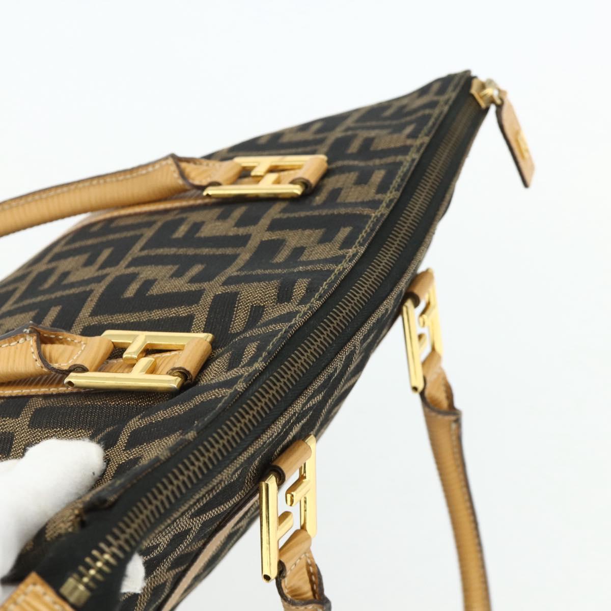 FENDI Zucca Canvas Hand Bag Black Brown Auth 178688A - Jerrillo image 6