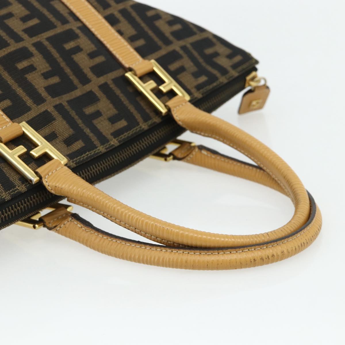 FENDI Zucca Canvas Hand Bag Black Brown Auth 178688A - Jerrillo image 7