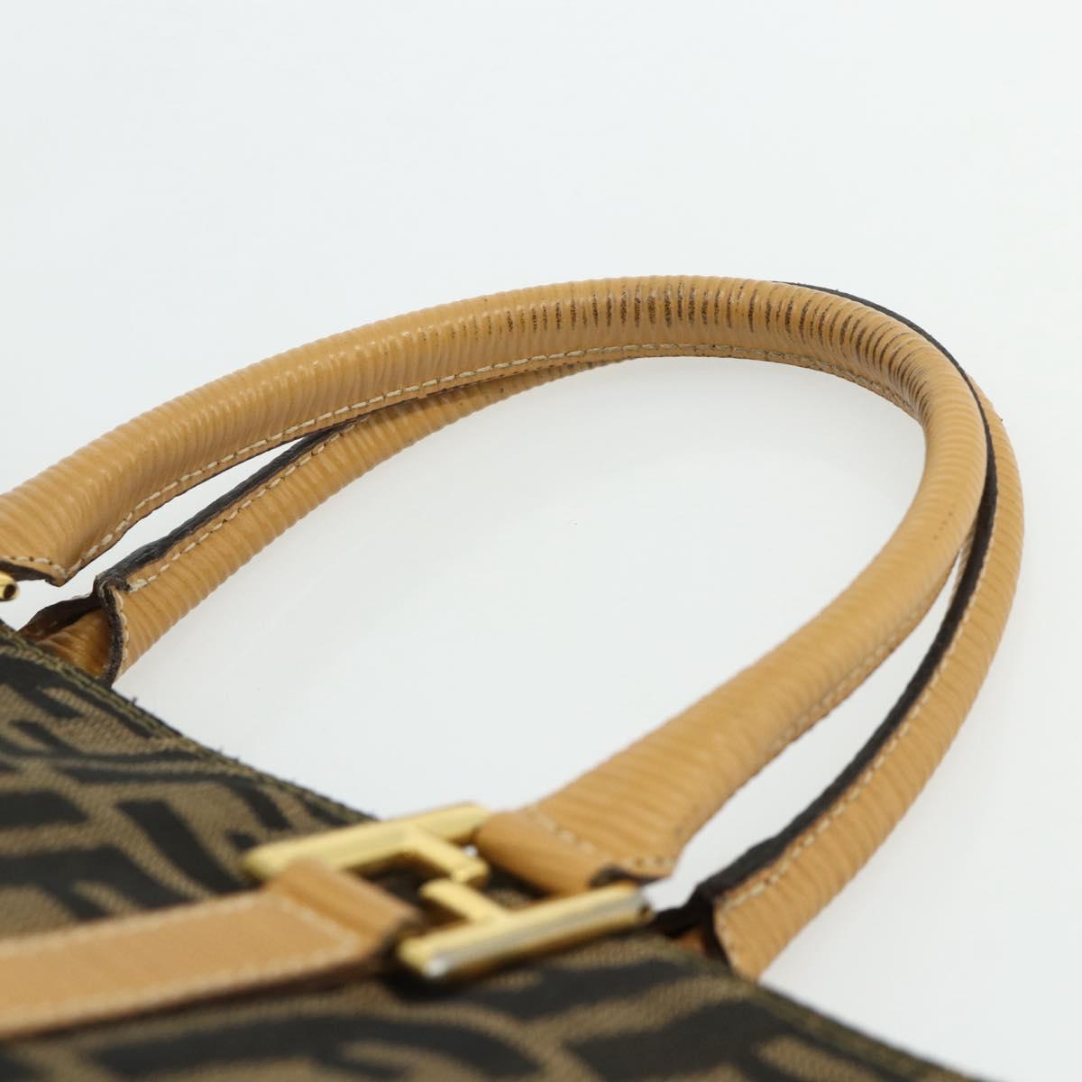FENDI Zucca Canvas Hand Bag Black Brown Auth 178688A - Jerrillo image 8