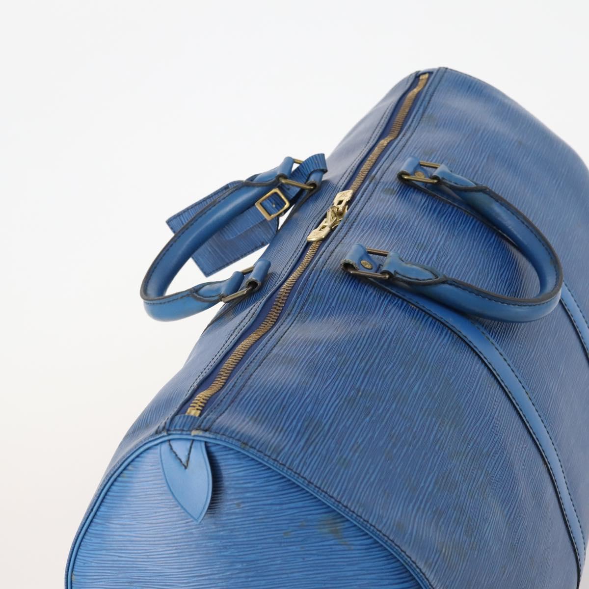LOUIS VUITTON Epi Keepall 50 Boston Bag Blue M42965 LV Auth 179600 - Jerrillo image 6