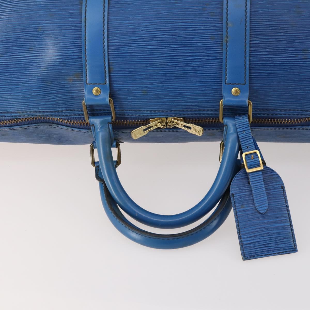 LOUIS VUITTON Epi Keepall 50 Boston Bag Blue M42965 LV Auth 179600 - Jerrillo image 7