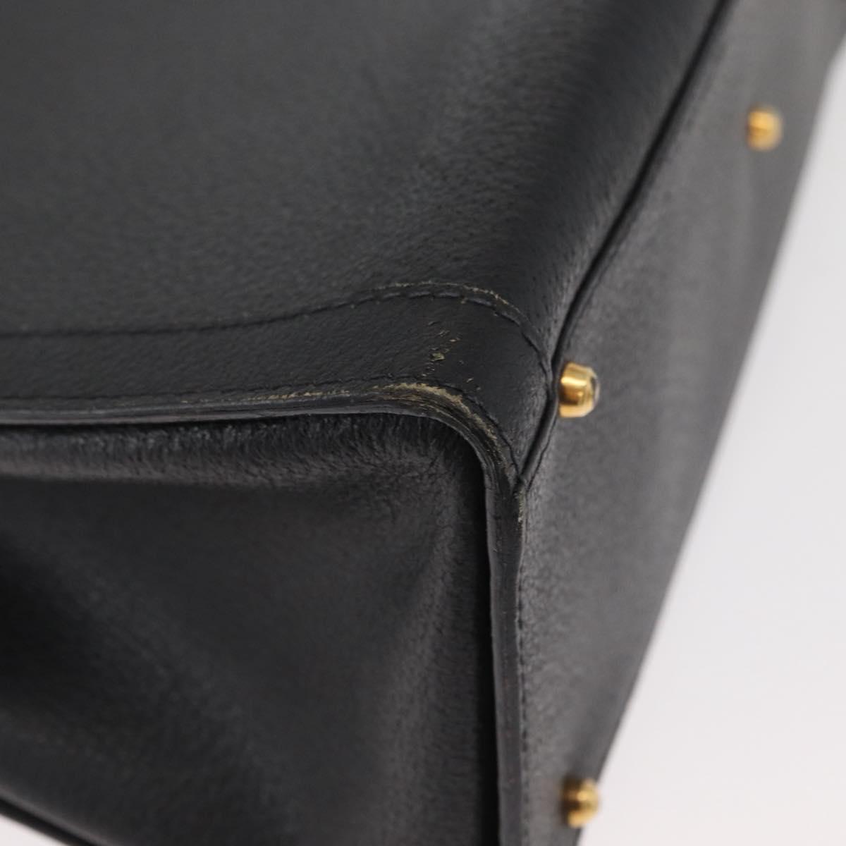 GUCCI Bamboo Tote Bag Leather Black Gold Auth 180054 - Jerrillo image 10