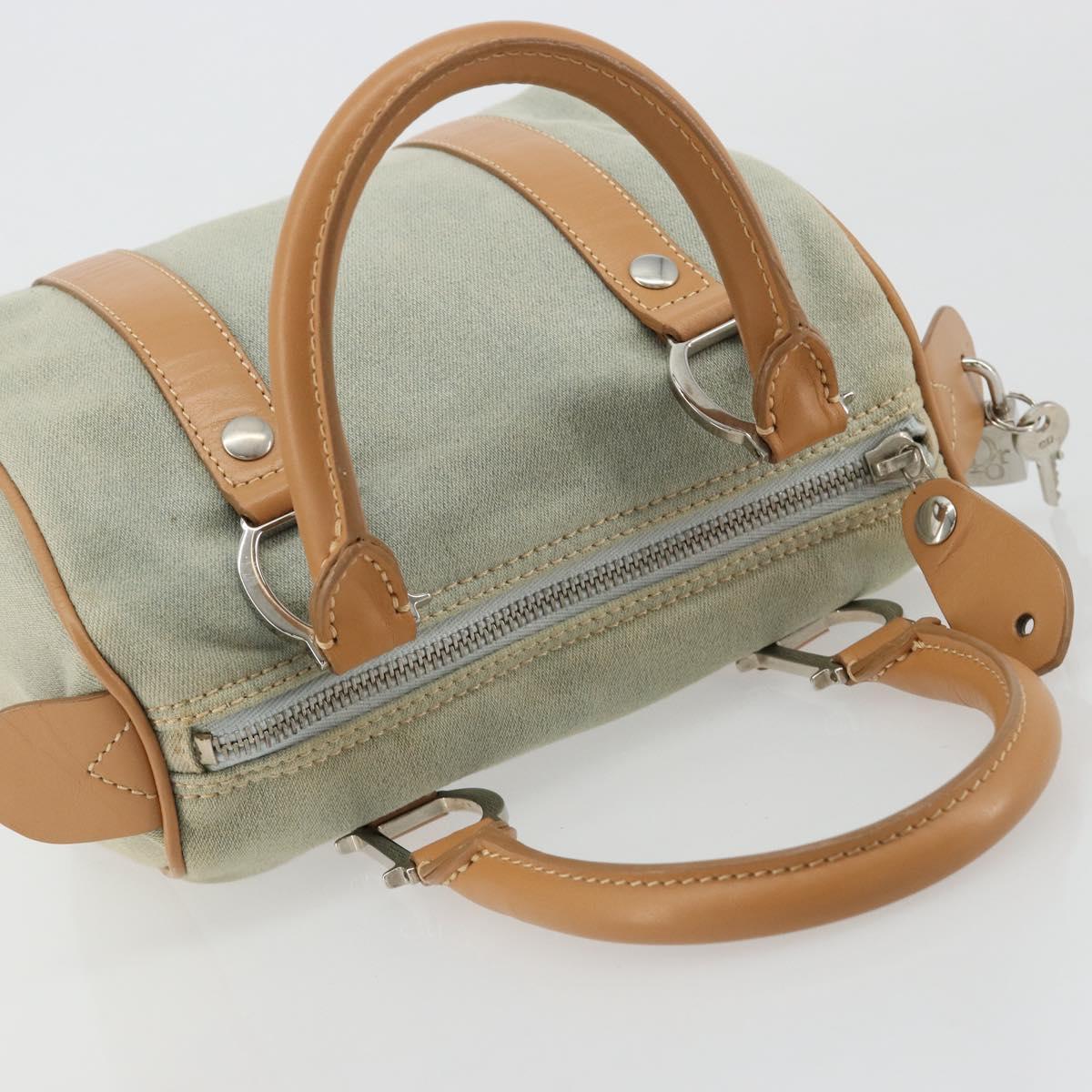Christian Dior Mini Boston Bag Denim Light Blue Silver Auth 180441 - Jerrillo image 6