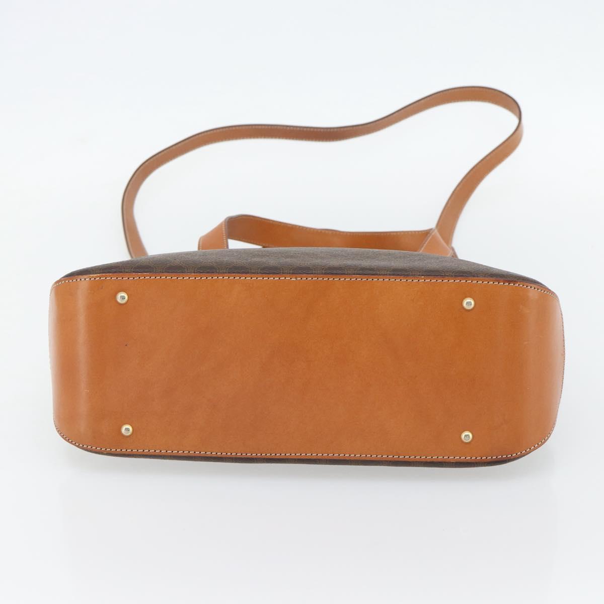 CELINE Macadam Canvas Hand Bag PVC Leather 2way Brown Gold Auth 180489A - Jerrillo image 5