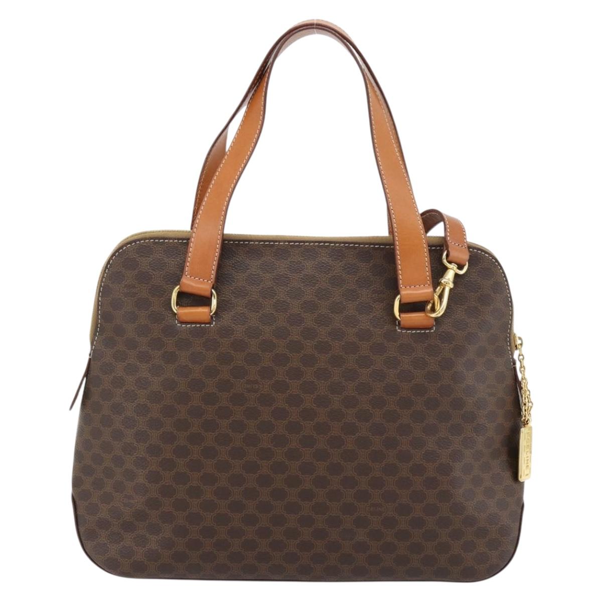 CELINE Macadam Canvas Hand Bag PVC Leather 2way Brown Gold Auth 180489A - Jerrillo image 2