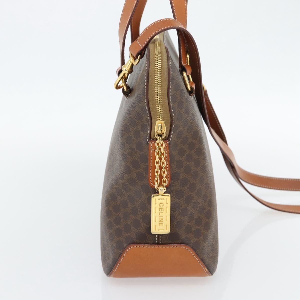 CELINE Macadam Canvas Hand Bag PVC Leather 2way Brown Gold Auth 180489A - Jerrillo image 3