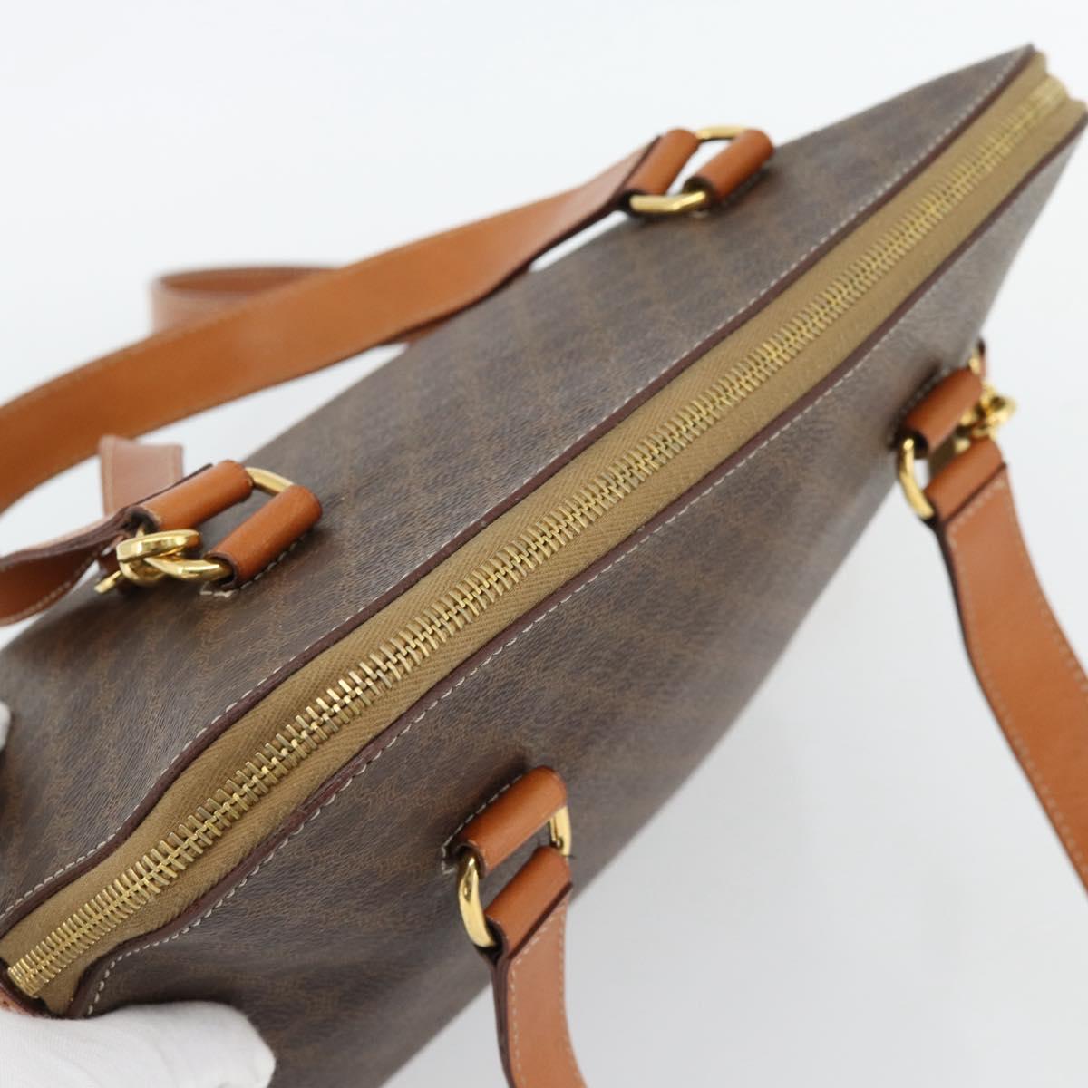 CELINE Macadam Canvas Hand Bag PVC Leather 2way Brown Gold Auth 180489A - Jerrillo image 6