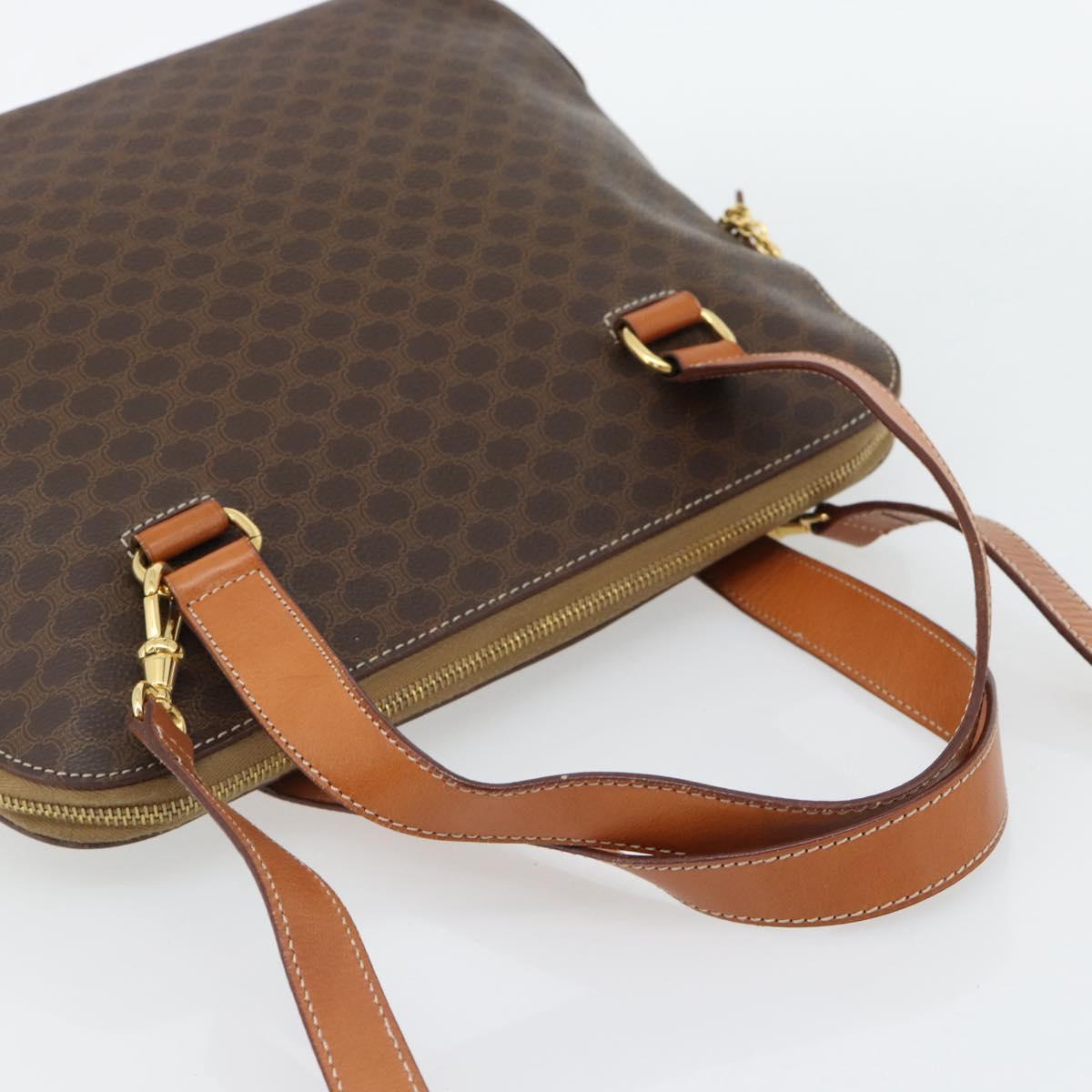 CELINE Macadam Canvas Hand Bag PVC Leather 2way Brown Gold Auth 180489A - Jerrillo image 7