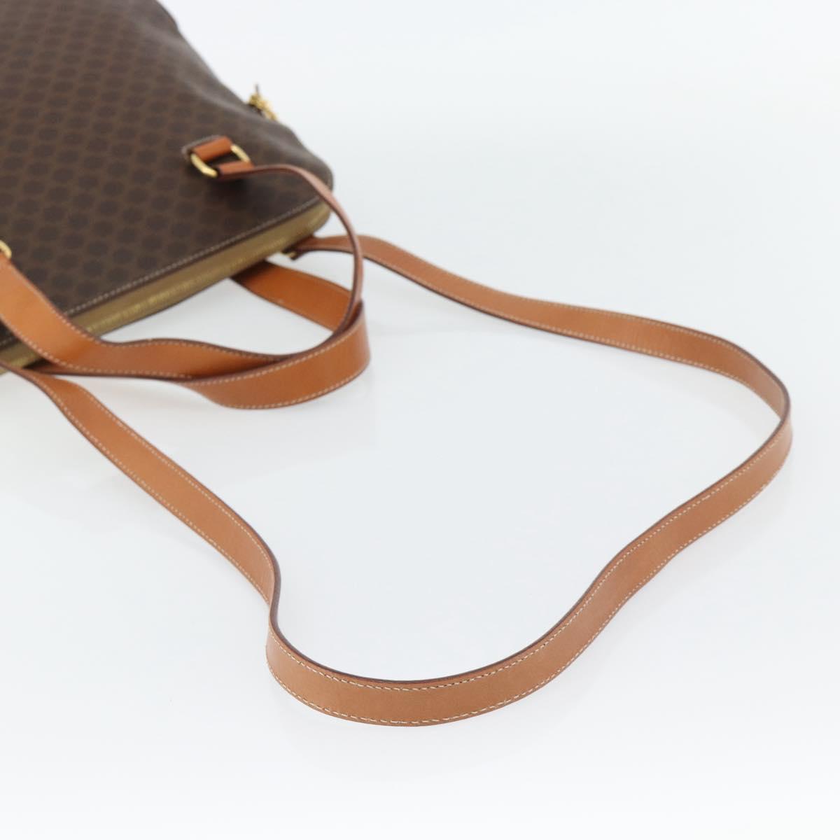 CELINE Macadam Canvas Hand Bag PVC Leather 2way Brown Gold Auth 180489A - Jerrillo image 8