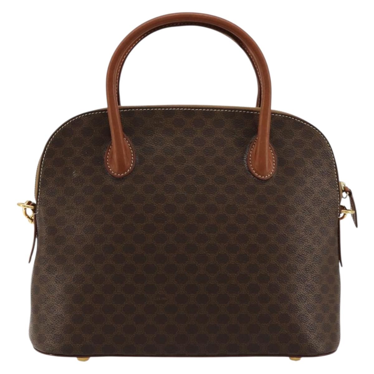 CELINE Macadam Canvas Hand Bag PVC Leather 2way Brown Gold Auth 180638A - Jerrillo image 2