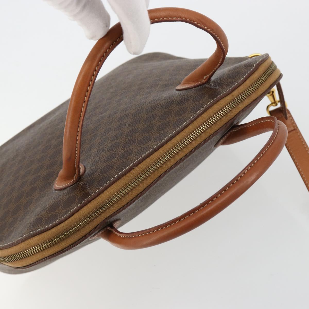 CELINE Macadam Canvas Hand Bag PVC Leather 2way Brown Gold Auth 180638A - Jerrillo image 6
