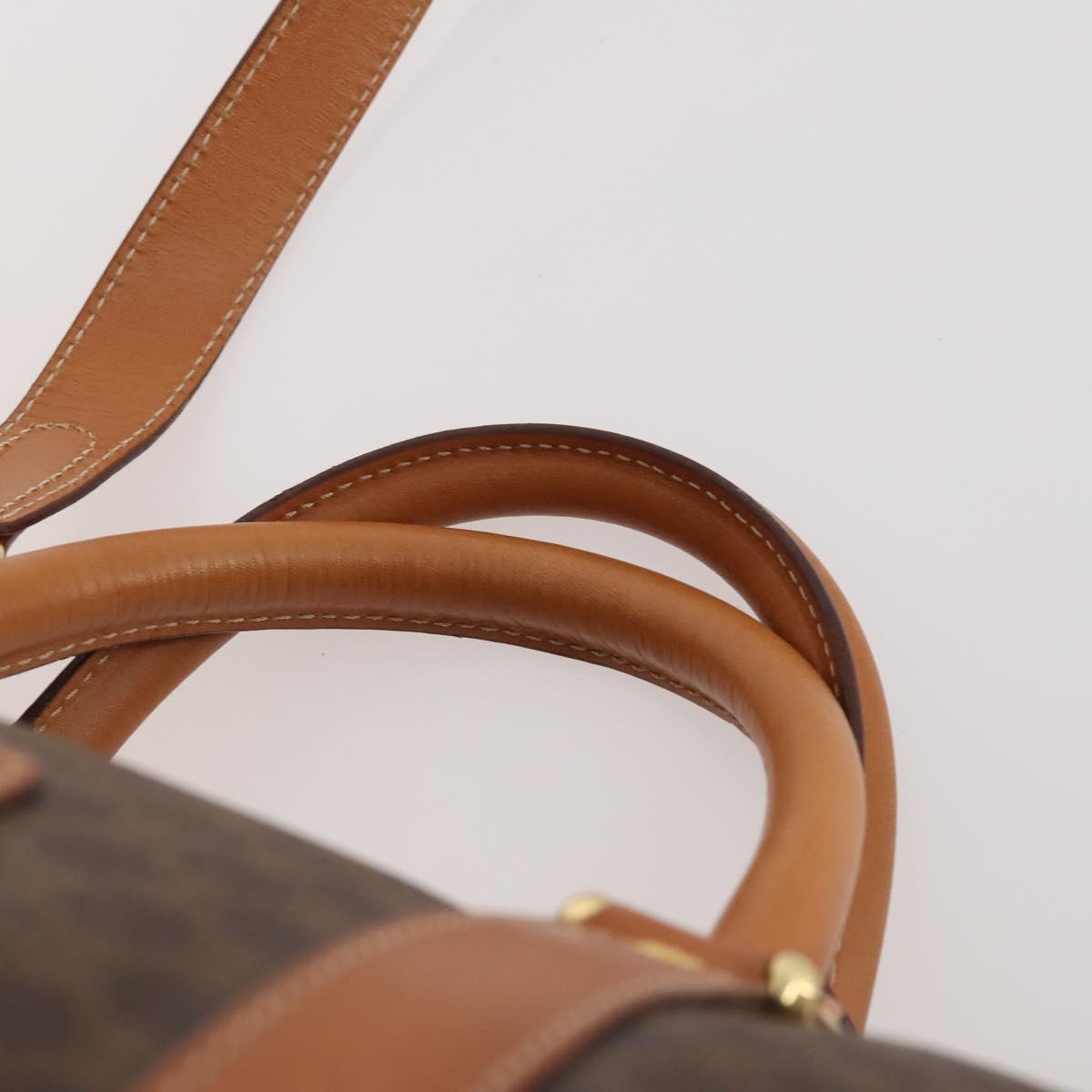 CELINE Macadam Canvas Boston Bag PVC Leather 2way Brown Gold Auth 180808A - Jerrillo image 10