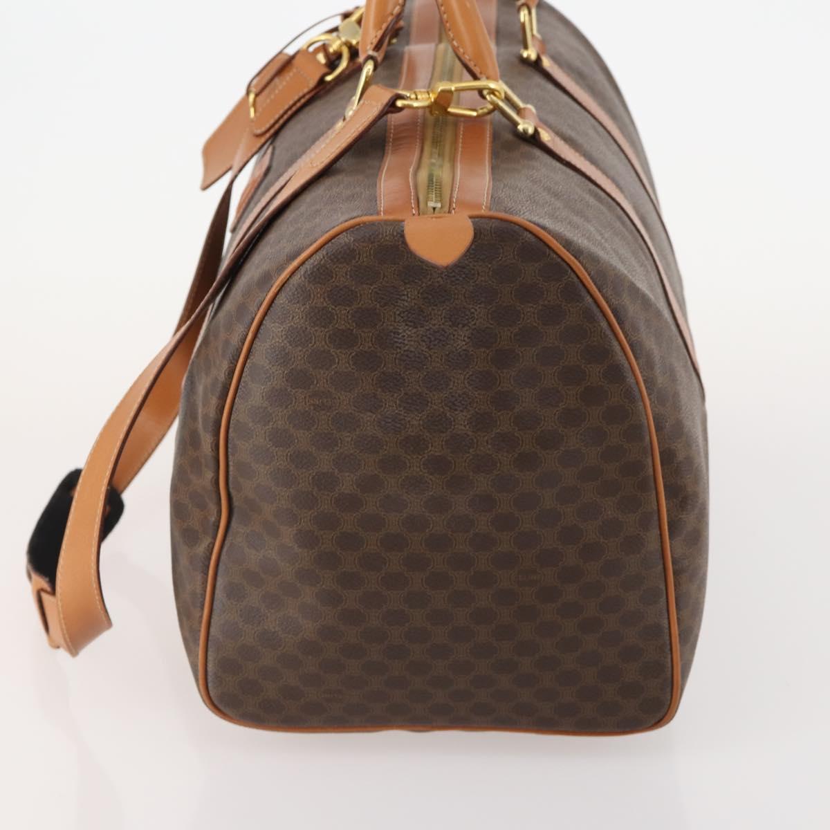 CELINE Macadam Canvas Boston Bag PVC Leather 2way Brown Gold Auth 180808A - Jerrillo image 4