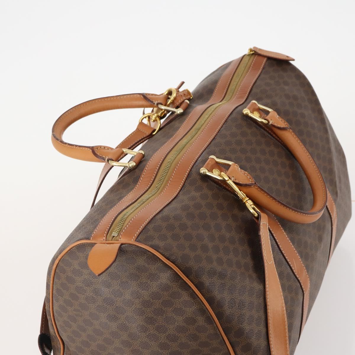 CELINE Macadam Canvas Boston Bag PVC Leather 2way Brown Gold Auth 180808A - Jerrillo image 6