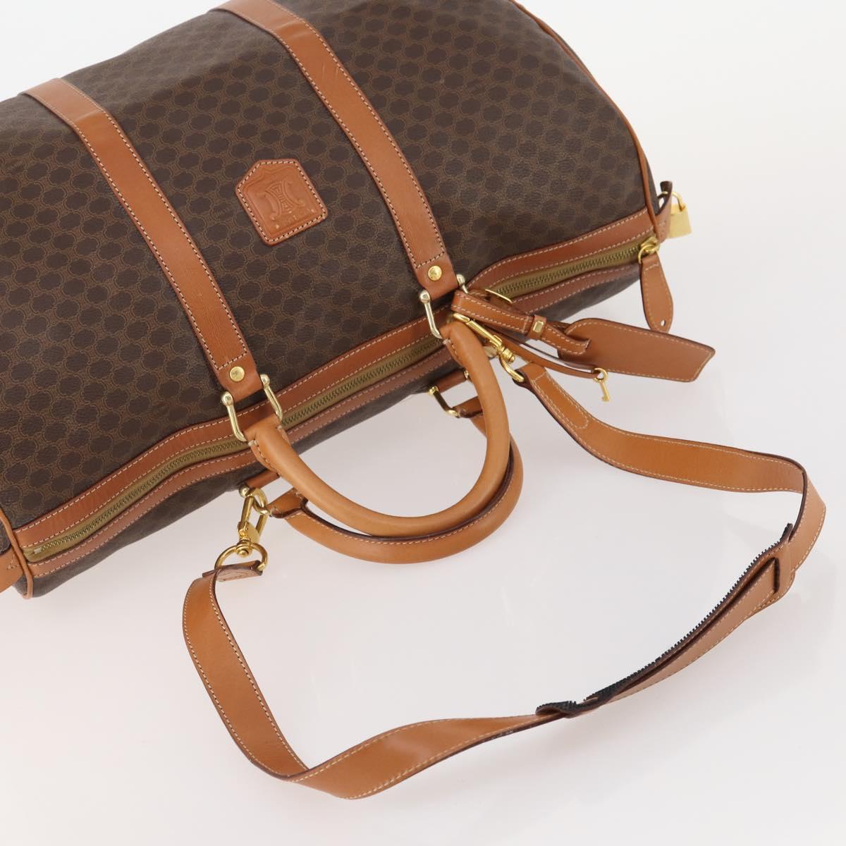 CELINE Macadam Canvas Boston Bag PVC Leather 2way Brown Gold Auth 180808A - Jerrillo image 7