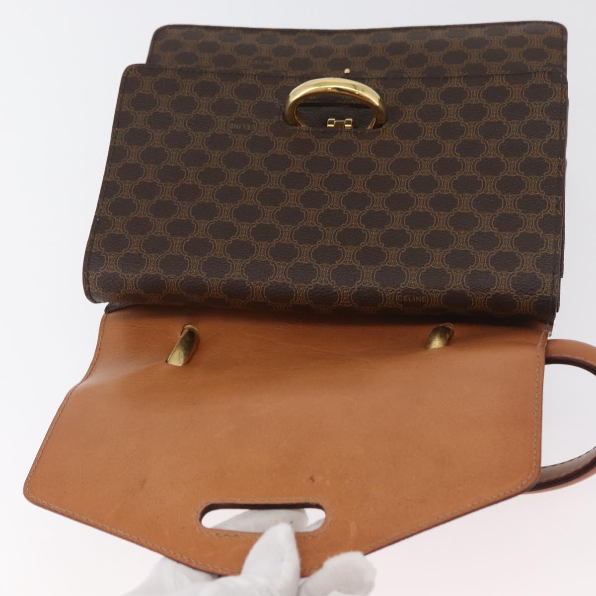 CELINE Macadam Canvas Hand Bag PVC Leather Brown Gold Auth 180815A - Jerrillo image 9