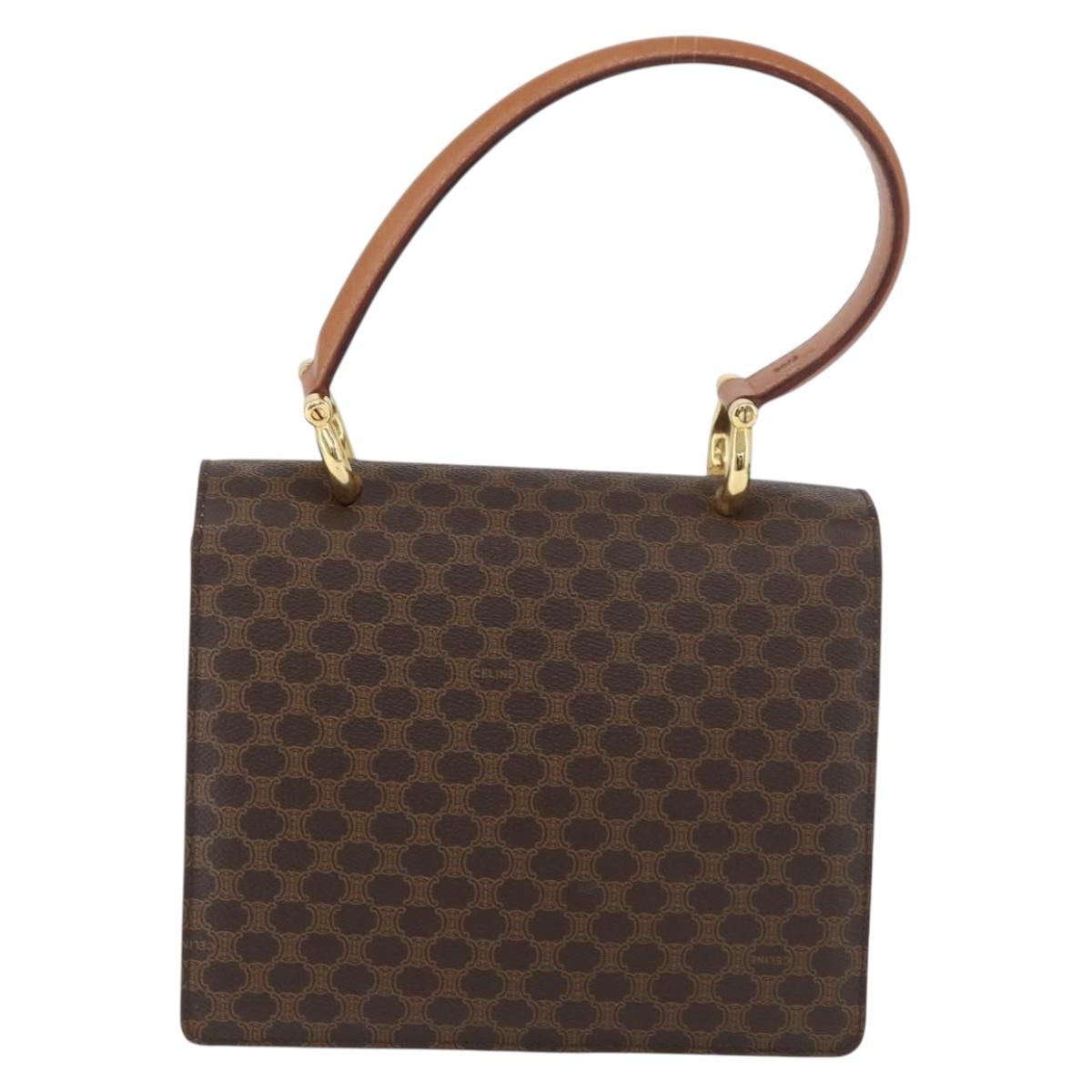 CELINE Macadam Canvas Hand Bag PVC Leather Brown Gold Auth 180815A - Jerrillo image 2