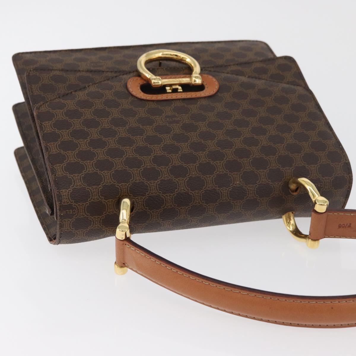 CELINE Macadam Canvas Hand Bag PVC Leather Brown Gold Auth 180815A - Jerrillo image 6